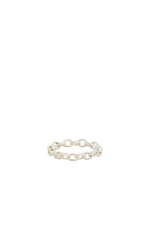 Loren Stewart Rolo Chain Ring in Metallic Silver