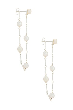 Loren Stewart Pearl Chain Earring in White