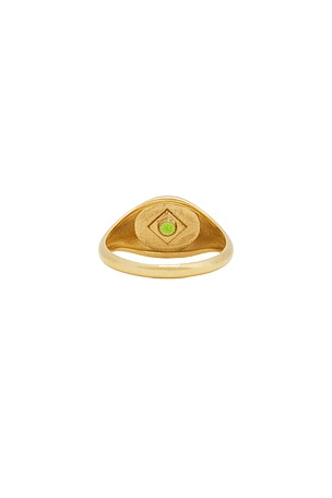 Loren Stewart Baby Deco Signet Ring in Metallic Gold