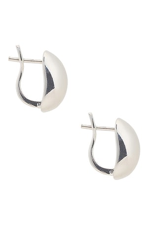Loren Stewart Puff Huggie Earrings in Metallic Silver
