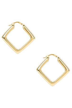 Loren Stewart Rhombus Hoop Earrings in Metallic Gold