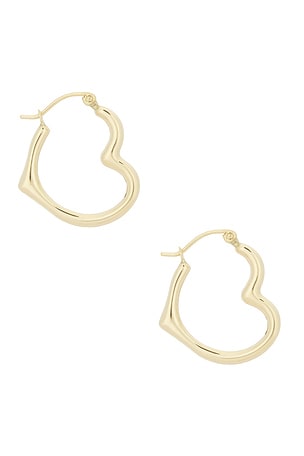 Loren Stewart XL Heart Feels Hoop Earrings in Metallic Gold