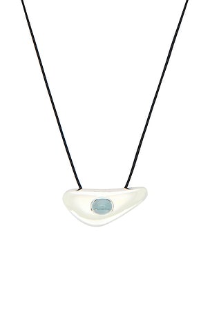 Loren Stewart Modernist Cord Pendant Necklace in Metallic Silver