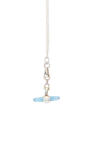 Loren Stewart Lunette Barbell Link Necklace in Metallic Silver
