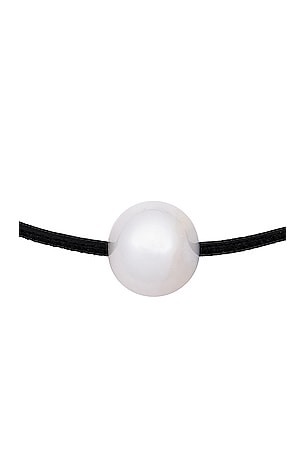 Loren Stewart Uno Pearl Tie Necklace in Black