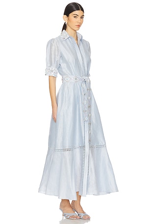 LA FUORI Serene Petale Shirt Dress in Baby Blue