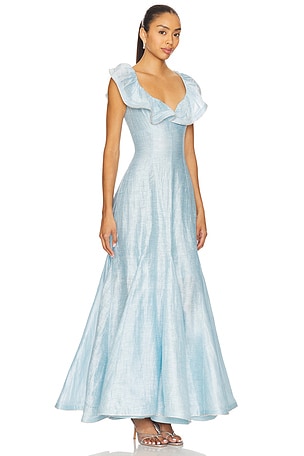 LA FUORI x REVOLVE Azure Ruffle Dress in Baby Blue