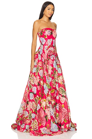 LA FUORI Bloom Gown in Fuchsia
