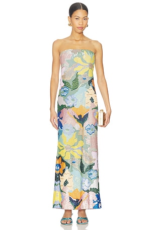 Floral Jacquard Embroidered Gown LA FUORI