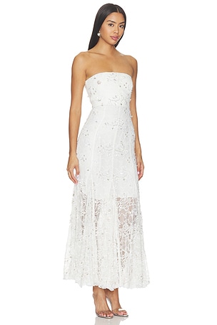 LA FUORI Ballet Rose Midi Dress in White