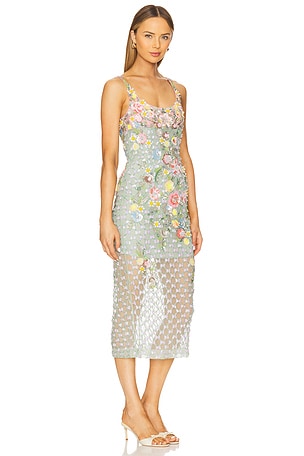 LA FUORI Aurora Twilight Blossom Dress in Green