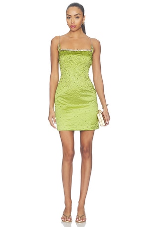 Chartreuse Glint Mini Dress LA FUORI