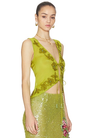 LA FUORI Fresh Fern Top in Green