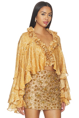 Honeydew Printed Ruffle Top LA FUORI