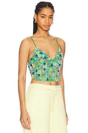 LA FUORI Mossy Meadow Bustier in Green