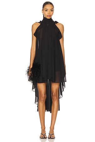 LA FUORI Gathered Halter Top in Black