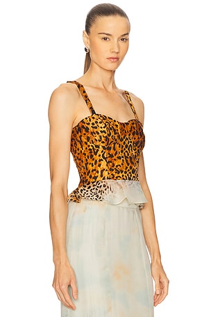 LA FUORI Audrey Periwinkle Embroided Bralette in Brown