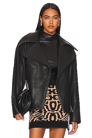 Oversized Leather Biker Jacket LITA by Ciara