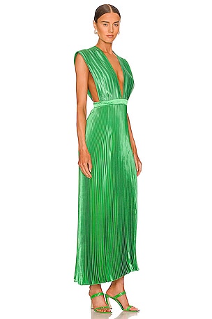 L'IDEE Gala Midi Dress in Green