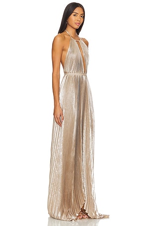 L'IDEE Boheme Gown in Metallic Gold