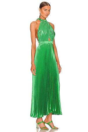 L'IDEE Renaissance Midi Dress in Green