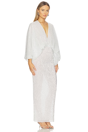 L'IDEE Paradiso Gown Lined in Metallic Silver