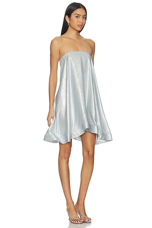 L'IDEE Aman Mini Dress in Metallic Silver