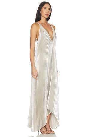 L'IDEE The Muse Gown in Metallic Silver