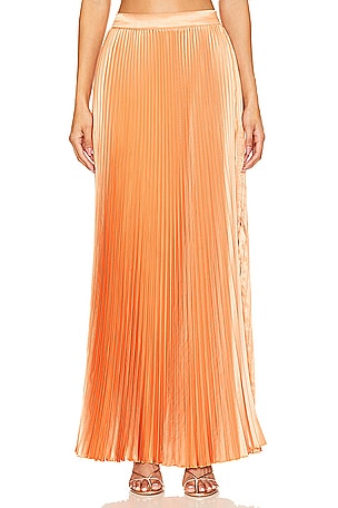 L'IDEE Romance Split Skirt in Orange