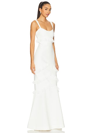 LIKELY Solana Gown in White