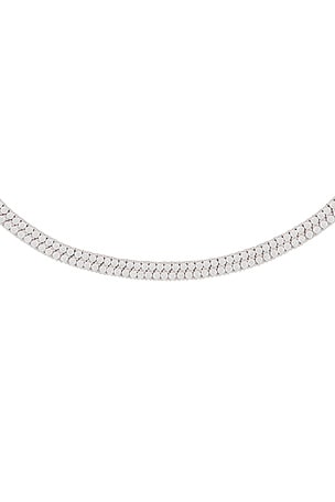 Lili Claspe Rosaline Tennis Necklace in Metallic Silver