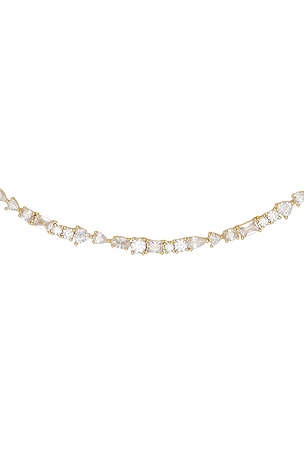 Lili Claspe Mavis Tennis Necklace in Metallic Gold