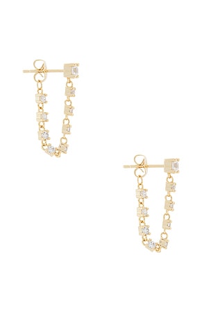 Lili Claspe Esther Chain Earrings in Metallic Gold