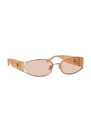 Linda Farrow Shelby Sunglasses in Peach