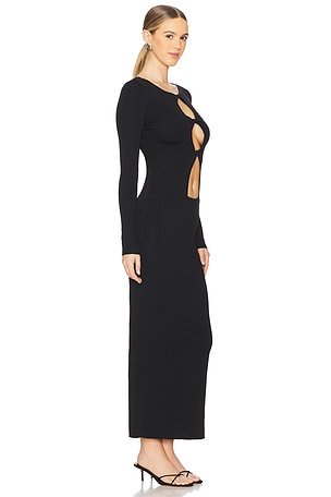 LIONESS Homecoming Long Sleeve Maxi Dress in Black