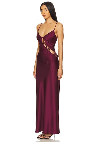LIONESS x REVOLVE About A Girl Maxi Dress in Wine