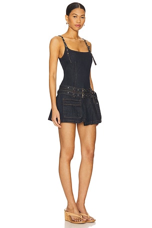 LIONESS x REVOLVE Biker Mini Dress in Blue