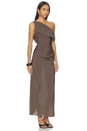 LIONESS Sweetheart Maxi Dress in Chocolate