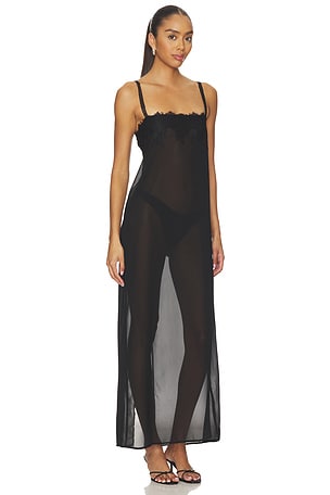 LIONESS Glacial Maxi Dress in Black. Size XXS. Also