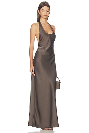 LIONESS ROBE BARE MAXI en Chocolat