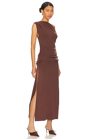 LIONESS Original Sin Midi Dress in Chocolate