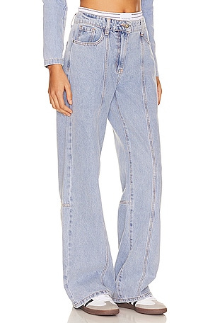 LIONESS Dawson Wide Leg Jeans in Blue