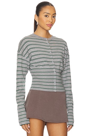 LIONESS Head in The Clouds Cardigan in Grey