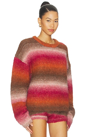 LIONESS Loyalty Knit Pullover in Orange,Pink