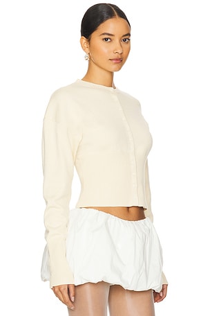LIONESS Head in The Clouds Cardigan in Ivory