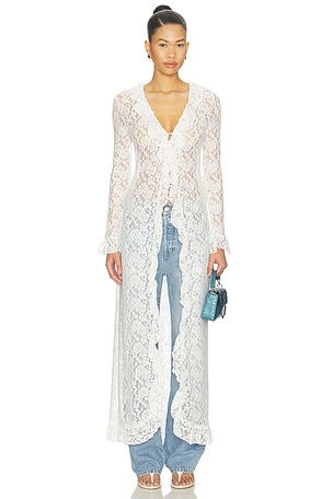 LIONESS Long Nights Duster in White