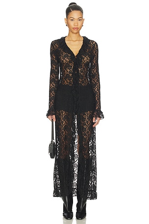 LIONESS Long Nights Duster in Black