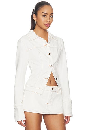 LIONESS Bronx Denim Jacket in White