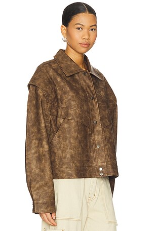 LIONESS Hailey Bomber Jacket in Chocolate