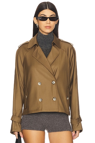 x REVOLVE Cropped Trencherous Coat LIONESS